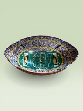 Vintage Planters Mr. Peanut Tin Football Party Snack Bowl - 90’s